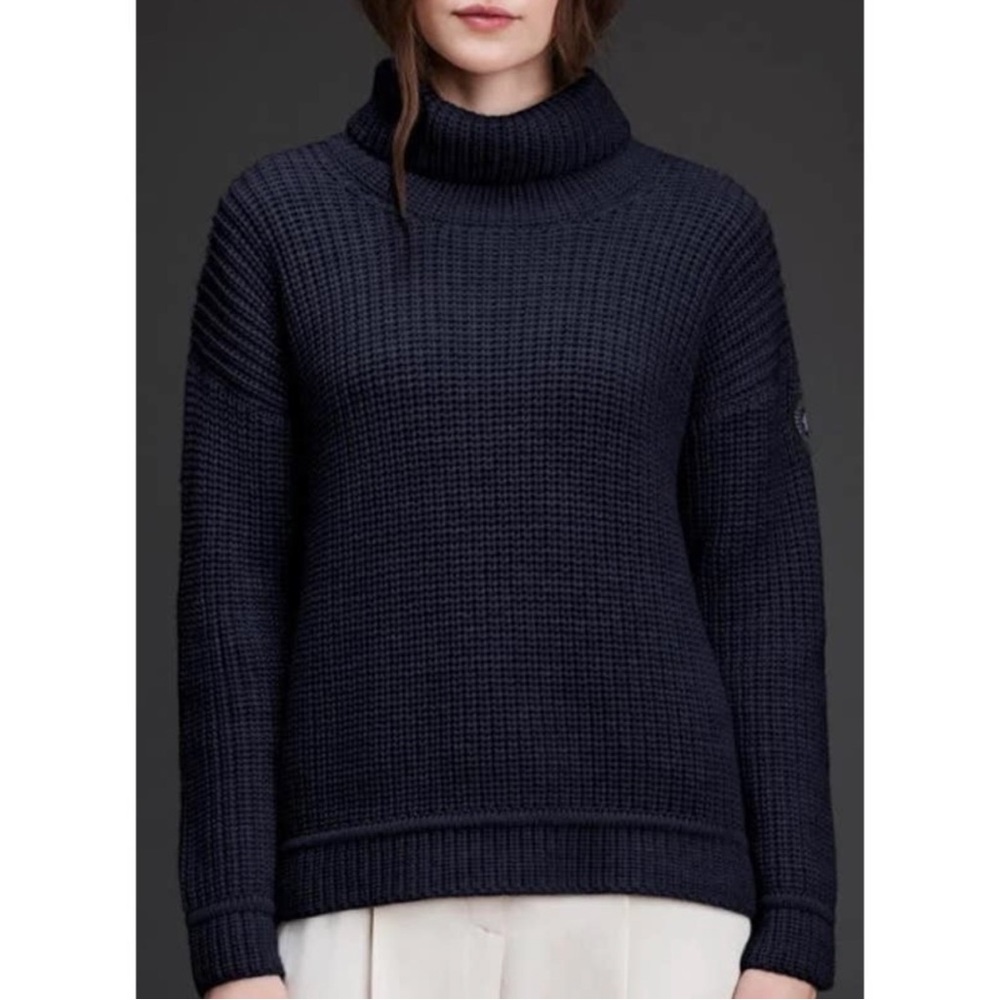 100% Auth CANADA GOOSE Black Label Williston Merino Wool Cowl Neck Sweater S